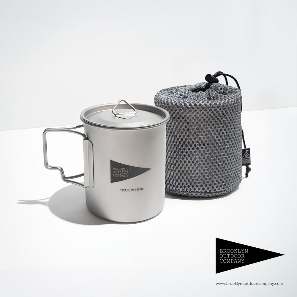 TITANIUM MUG w/lid 450ml