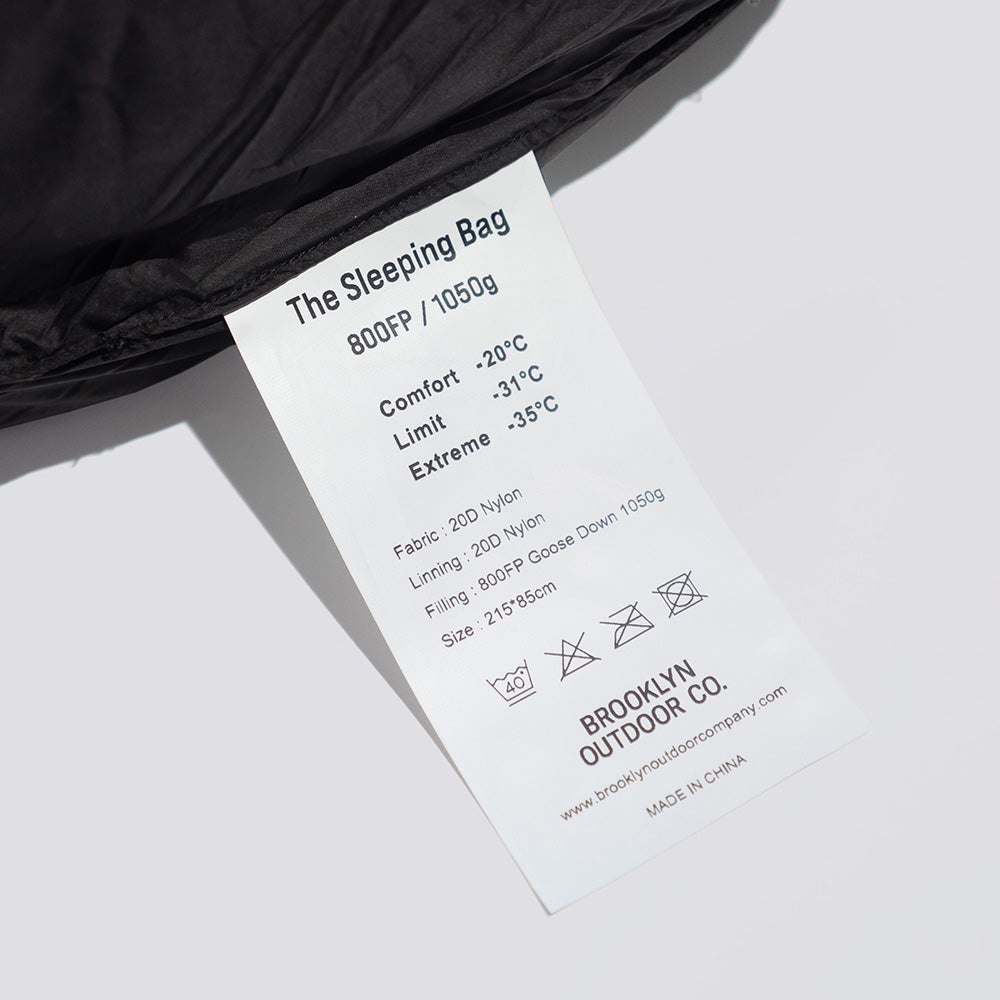 The Catskills Sleeping Bag 800FP / 1050g – BROOKLYN OUTDOOR COMPANY 日本公式サイト